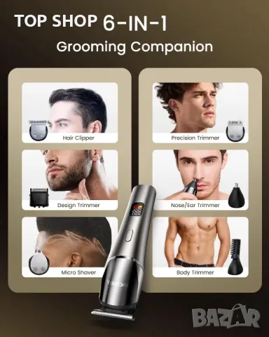KNCANEO Машинка за подстригване за мъже, 11 в 1 с USB тип C, акумулаторна, снимка 3 - Машинки за подстригване - 49731251