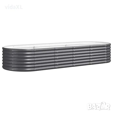 vidaXL Градинска повдигната леха поцинкована стомана антрацит(SKU: 318921)