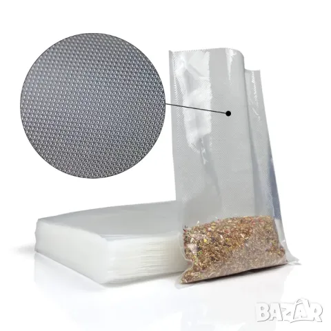  Вакуум Пликове PA/PE, Релефни, 90 микрона – 100 бр, 150x150мм, за Външни Вакуум Машини!