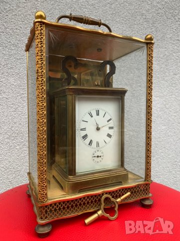 Каретен часовник репетир,будилник и гонг, снимка 4 - Антикварни и старинни предмети - 31444712