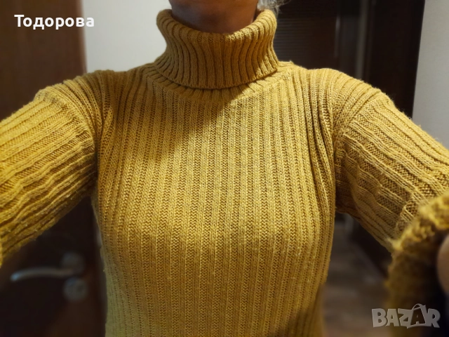 Рокля цвят горчица Л-ХЛ, снимка 6 - Рокли - 52203003