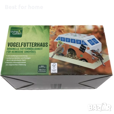 Забавна цветна къщичка за птици с форма на автобус