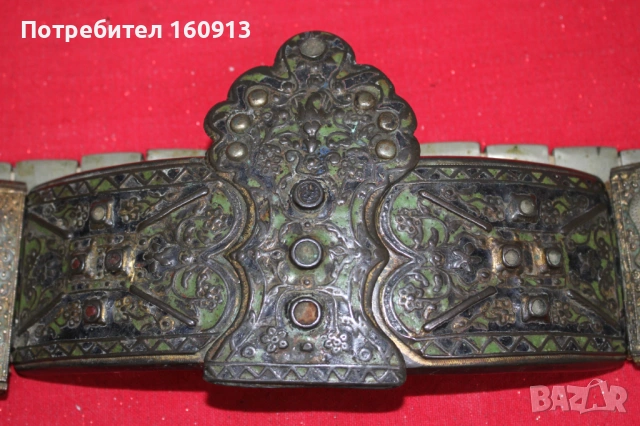 Възрожденски сребърен Дедеагач колан пафта накит за носия., снимка 6 - Антикварни и старинни предмети - 54224867