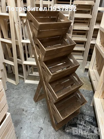 Дървен стелаж за плод и зеленчук импрегниран и с байц или ленено масло