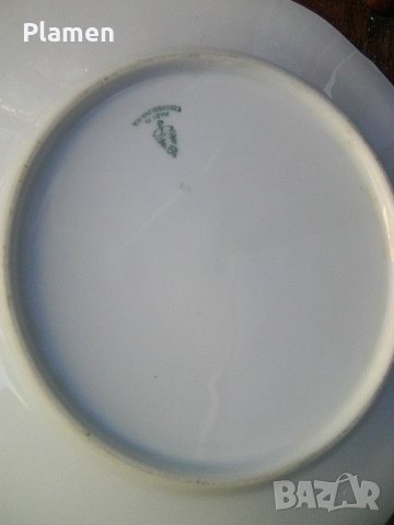 Лот от 3 стари порцеланови чинии 2 български и една чешка, снимка 3 - Други ценни предмети - 39393301
