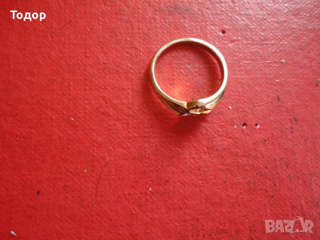 Позлатен пръстен с камъни 3 , снимка 6 - Пръстени - 53052518