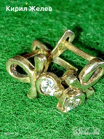 Сребърни обеци с кристали много красив стилен дизайн 51767, снимка 2 - Обеци - 53993744