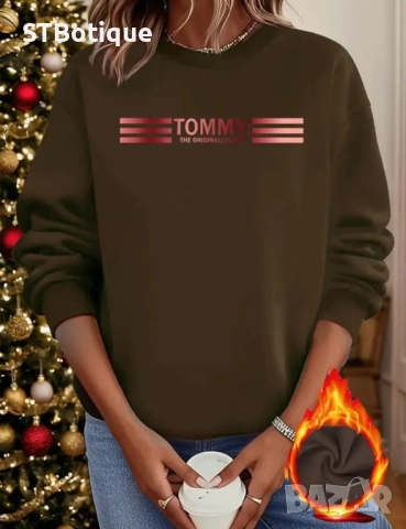 Дамска суитшърт "TOMMY"  – уютен поларен пуловер | STBoutique, снимка 6 - Суичъри - 51947212