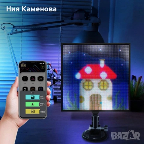 Интелигентен LED екран 32×32 за заден прозорец на автомобил – Модел Pixel RGB с Bluetooth управление, снимка 5 - Аксесоари и консумативи - 53151093