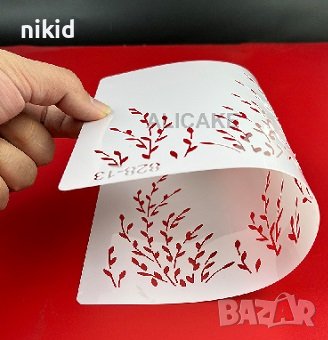 Върбови клонки листа ситни стенсил шаблон за спрей за торта украса Scrapbooking, снимка 3 - Други - 40237996