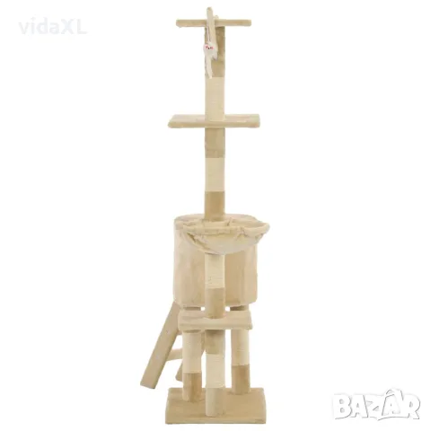 vidaXL Котешко дърво със сизалени стълбове, 138 см, бежово, снимка 5 - За котки - 56146219