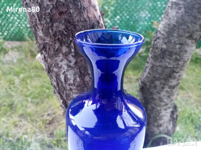 Винтидж ваза кобалт, снимка 4 - Вази - 50140832