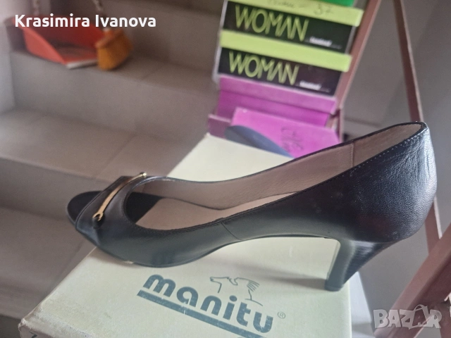 нови обувки естествена кожа,отворени отпред 