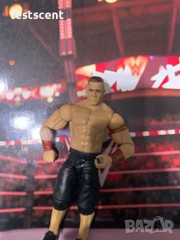 Екшън фигура WWE John Cena Джон Сина Mattel Basic Black Shorts Red Bands figure играчка