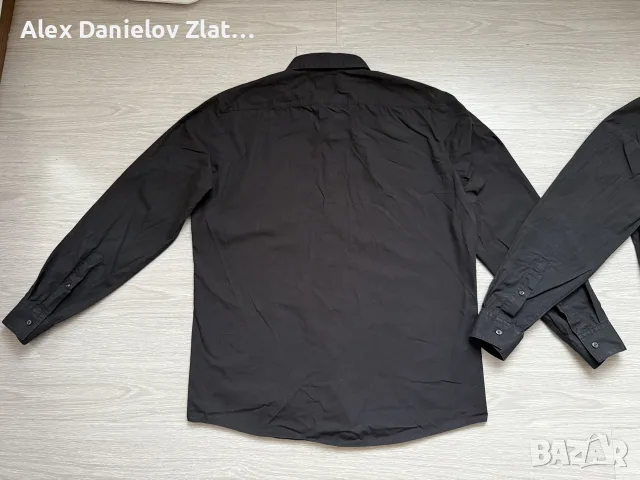 Мъжка черна риза HUGO Boss Modern Fit (Размер 42 / L-XL), снимка 8 - Ризи - 56140556