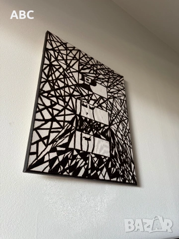 Абстрактна картина “INNER CHAOS” – ръчна изработка, снимка 2 - Картини - 54224001