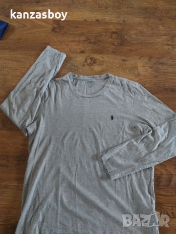 Polo Ralph Lauren L/S CREW-CREW-SLEEP TOP Grey - страхотна мъжка блуза М, снимка 4 - Блузи - 44406094