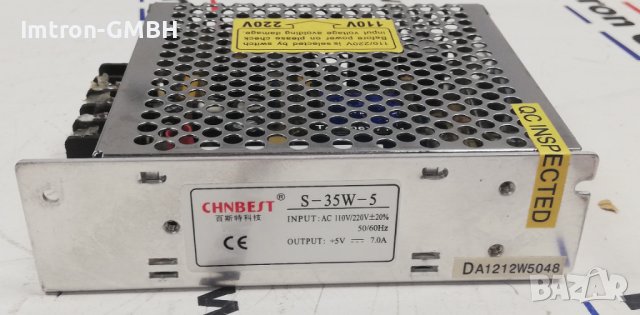Импулсно захранване с един изход S-35-5 35W 220V AC до 5V DC, снимка 3 - Захранвания и кутии - 42311278