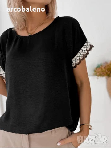 Дамска блуза с къси ръкави GENUA, 3цвята , снимка 9 - Тениски - 51022363