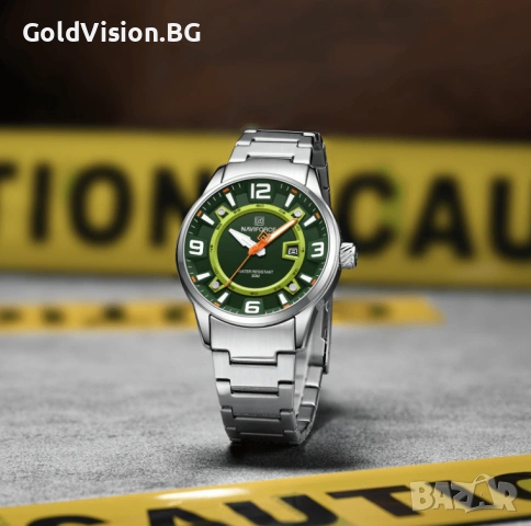 Мъжки часовник Naviforce 8044 – Green + ПОДАРЪК, снимка 3 - Мъжки - 53138963