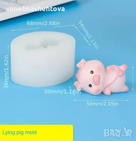 3D 4 прасенца прасенце силиконов молд форма свещи гипс сапун смола фондан декорация торта , снимка 6 - Форми - 55783143