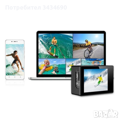 Екшън камера WIFI Ultra HD 4K водоустойчива 30 метра 170 градуса /SPK048/, снимка 6 - Камери - 44513080