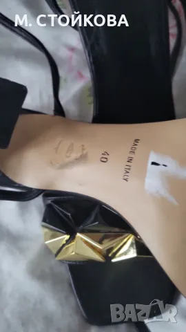 италиянски сандали с интересен висок ток, снимка 3 - Сандали - 49798676