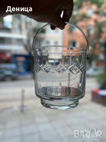 Кристална ледарка с метална дръжка , снимка 4 - Прибори за хранене, готвене и сервиране - 51112161