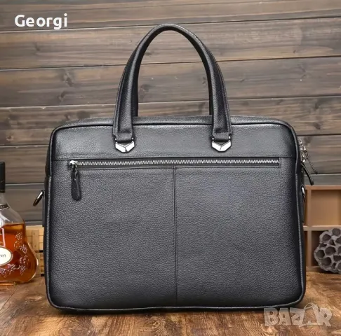 Есенна колекция*/ Луксозно/Елегантна, Премиум Бизнес чанта{куфарче за лаптоп 15} Естествена•кожа!, снимка 3 - Чанти - 49280932