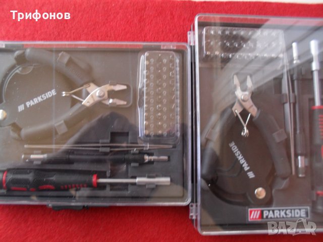 Отвертки бит клещи лупа пинсета КОМПЛЕКТ ЗА ФИНА МЕХАНИКА ОРИГИНАЛ „РARKSIDЕ“-35ч, снимка 3 - Отвертки - 39363094