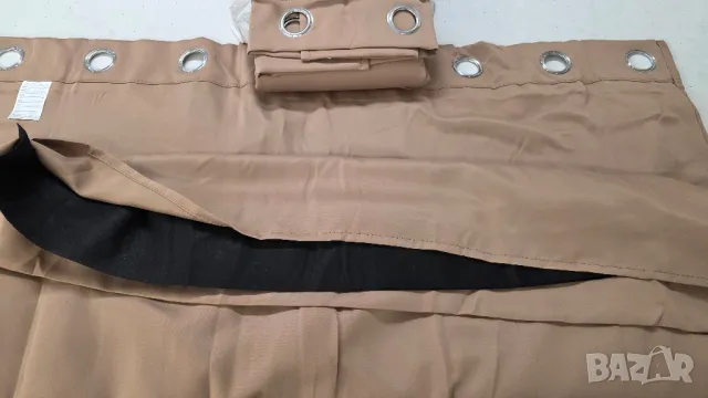 Комплект 2бр трислойни завеси с метални халки, 100% затъмняващи, шумоизолиращи, снимка 8 - Пердета и завеси - 49425034