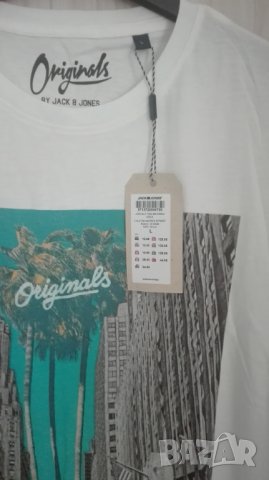 Jack&Jones в бяло - 100% памук, снимка 2 - Тениски - 28971456