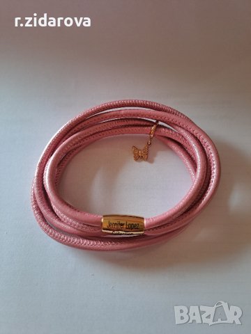 Розова кожена гривна JLo( Дженифър Лопес )Collection by Endless Jewelry с талисман, снимка 3 - Гривни - 42224245