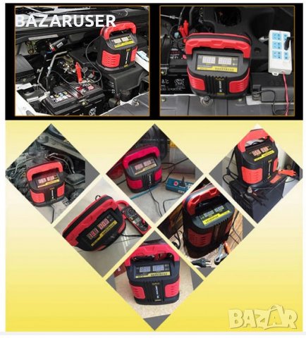 Професионално, Електронно Зарядно устройство за акумулатори 12V,24V от 6 Аh до 200 Ah, снимка 5 - Аксесоари и консумативи - 30513315