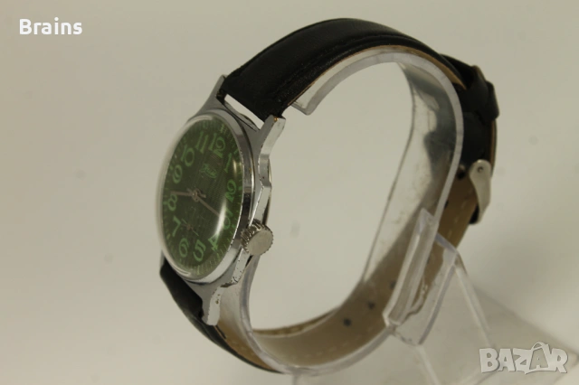 1970's ЗИМ Зелен Циферблат Стар Руски Ръчен Часовник, снимка 5 - Мъжки - 54055276