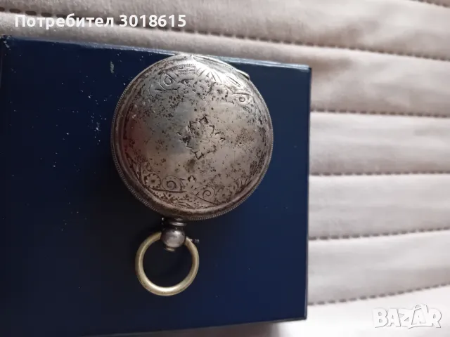 Сребърен джобен часовник, снимка 4 - Антикварни и старинни предмети - 48265800