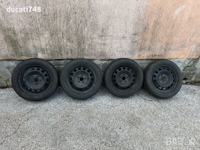 4бр. железни джанти 16" 5х112 с гуми 205/55/16 - VW, Audi, Seat, Skoda - VAG