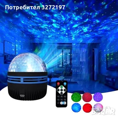 USB LED Проектор звездно небе,Дистанционно управление RGB прожекция в Magic Ball , снимка 2 - Прожектори - 48371637