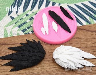 5 малки пера перца перо тесни за крила силиконов молд форма фондан декор, снимка 2 - Форми - 42027852