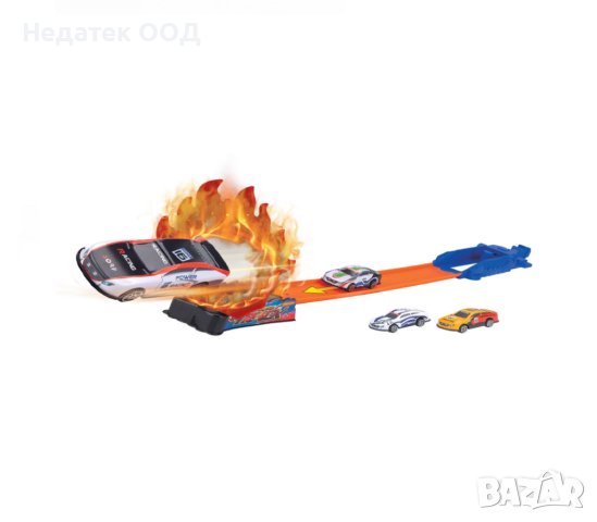  Мини писта, със стартер и 4 коли, снимка 2 - Коли, камиони, мотори, писти - 44385883