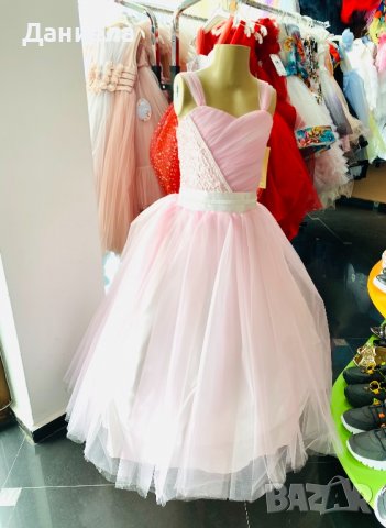 Празнична рокля с обръч в розово