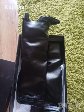 Ботуши Latiara в черен цвят с тока, снимка 4 - Дамски ботуши - 52463952