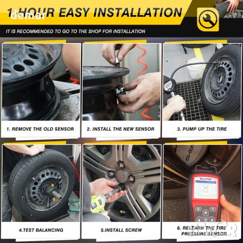 ACLONG TPMS сензор за налягане в гумите 433MHZ Съвместим с Mercedes-Benz Vario V-Class, снимка 7 - Части - 42521300