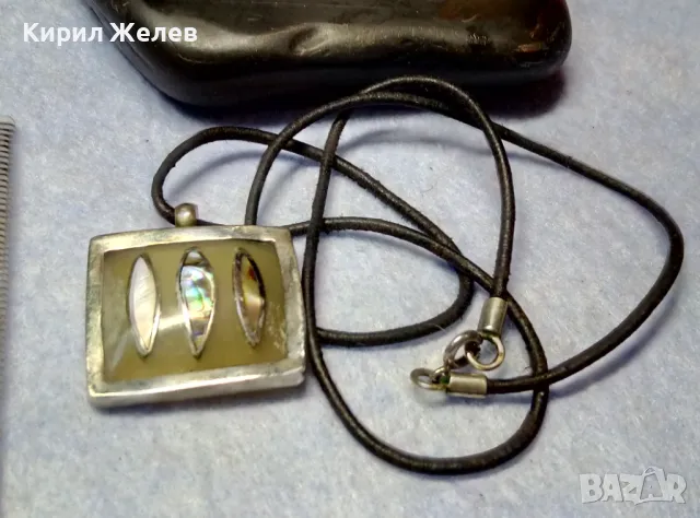 СТАРО КОЛИЕ УНИКАТ КОСТ с РЪЧНО ИНКРУСТИРАН КРАЛСКИ СЕДЕФ в МЕЛХИОРЕН ОБКОВ ЧАСТ от КОМПЛЕКТ 50120, снимка 13 - Антикварни и старинни предмети - 49885936