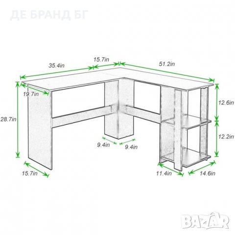 Офис / ученическо / геймърско бюро L012-XTD-SC01-MO, снимка 3 - Бюра - 35586441
