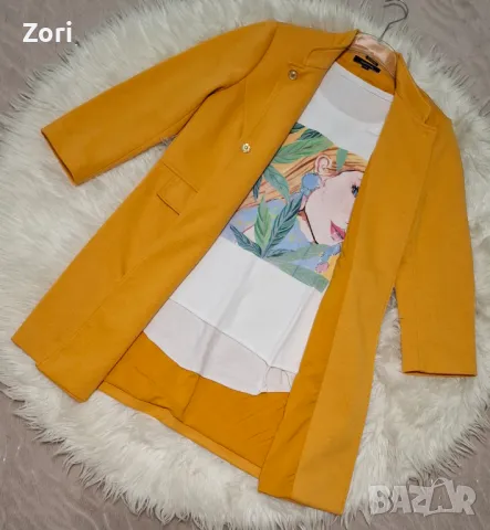 Удължено жълто сако, снимка 4 - Сака - 49747225