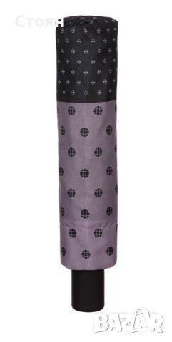 Автоматичен чадър за дъжд, розово, черен дизайн, кръгове, 29 см, снимка 4 - Други - 42876443