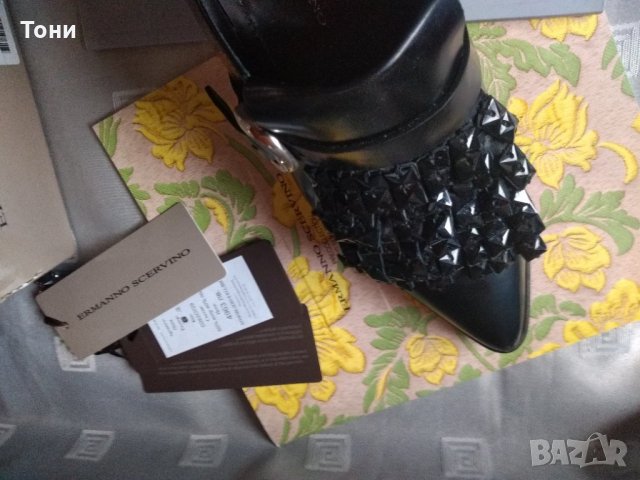 Елегантни обувки  Ermanno Scervino кожа с камъни Swarovski, снимка 4 - Дамски елегантни обувки - 29285897