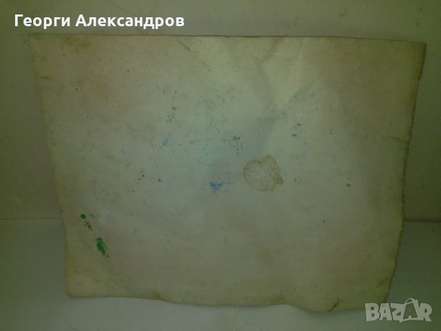 СТАРА РИСУНКА ГВАШ КАРТИНА ПЕЙЗАЖ ТЕМПЕРА БЪЛГАРСКА, снимка 6 - Антикварни и старинни предмети - 29781155