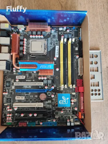 Дънна платка Asus P5Q-E + процесор Intel Core 2 Duo E8400 (+ задна планка)